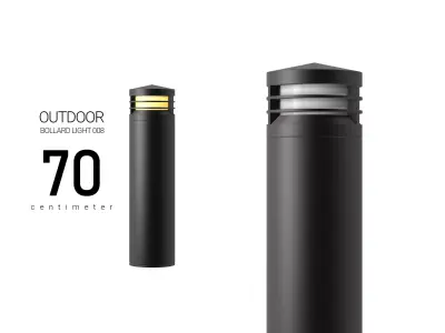 Modern Outdoor Bollar Light 3D model
