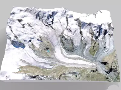 Mountain landscape Glacier Horner Switzerland 3D model