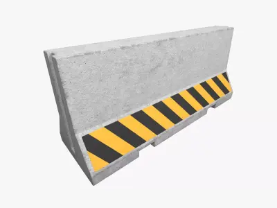 Concrete Barrier Low-poly 3D model