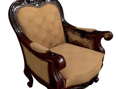 Ornate Classic Armchair 3D Model Low-poly 3D model