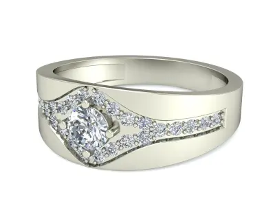 Women Wedding Engagement Ring 3D print model 13