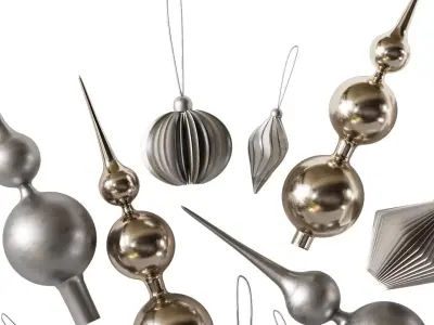 Set of Christmas tree decorations 3D model