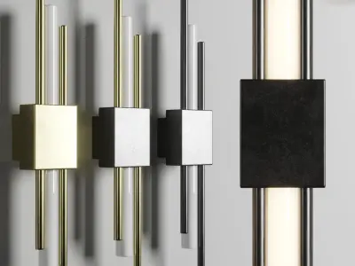 Modern Minimalist Cylindrical 1-Light LED Wall Sconce Lamp Low-poly 3D model