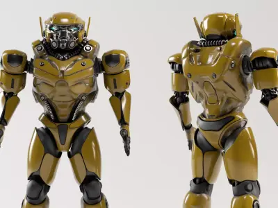 ROBOT CHARACTER BUMBLE NOVA Low-poly 3D model