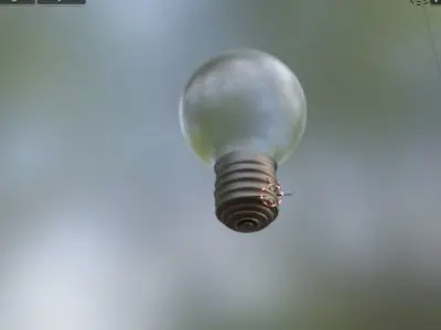 bombilla light bulb floating in air 3D model