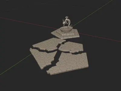 Square and Fountain - Halloween Town Project 3D Print Model 3D print model