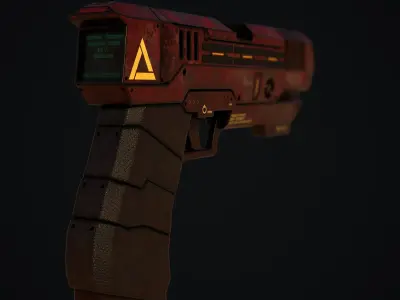 Hard Ops Gun Red Devil Low-poly 3D model