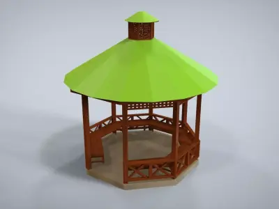 Creative Park Bench Low-poly 3D model