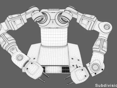 Robots playing chess Low-poly 3D model