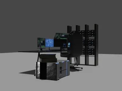 Sci fi setup - computer  3D model