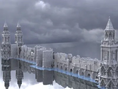 Tower Bridge Fantasy architecture 3D model