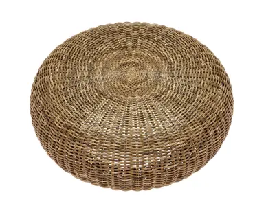 Round rattan pouf california 3D model
