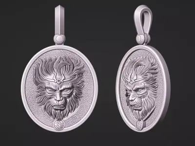 ANGRY MONKEY KING PENDANT DESIGN GOLD 3D print model
