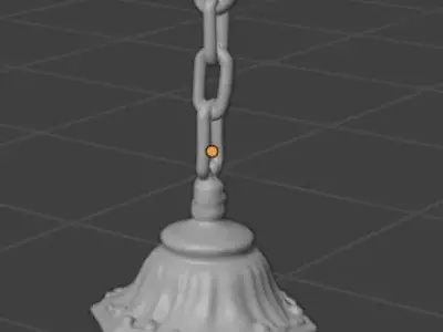 Old hanging streetlamp 3D model