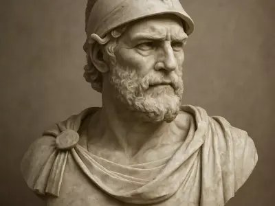 Ancient Greek Warrior Bust Realistic 3D  3D print model