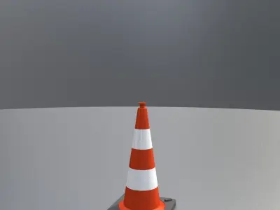 Traffic Cone 500 mm Low-poly 3D model