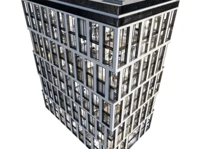 Modern office building 03 3D model