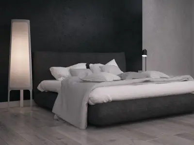 Bed collection four different beds 3D model