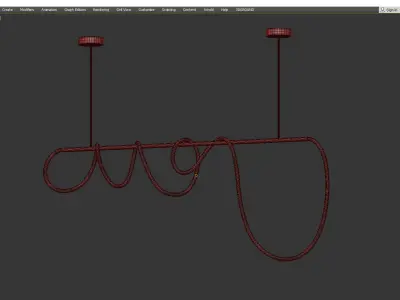 Rope luke LED Pendant Light Low-poly 3D model