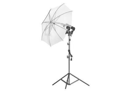 Umbrella Lighting Double Light Bulbs 3D model