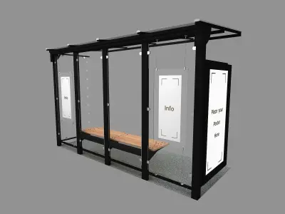 Bus Stop 3D model 18