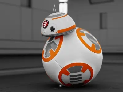 BB8 Scene rigged - animated character 3D model