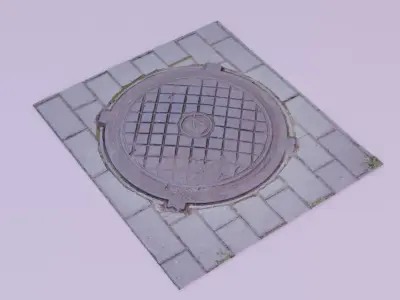 Cover manhole 03 high-poly 3D model