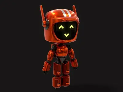 Sci-Fi Orange Robot 3D model
