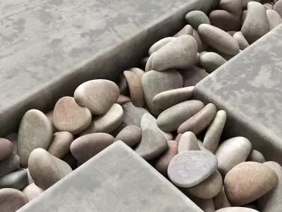 Tile square pebble  low 2 n1 3D model