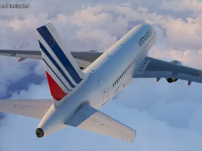  Airbus A319 Air France Rigged for Cinema 4D 