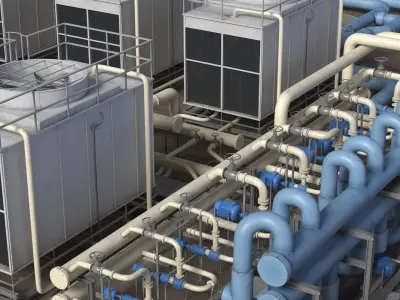  Industrial HVAC Plant Rooftop 