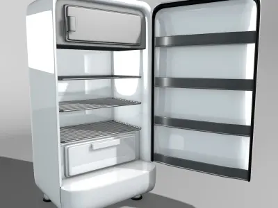 Vintage Refrigerator Low-poly 3D model