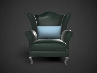 Wingback Chairs 019 Low-poly 3D model