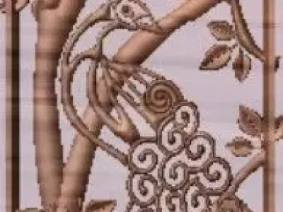 Peacock On Tree 3D model