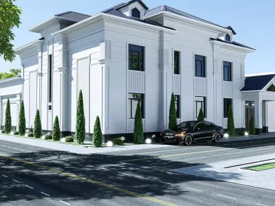 Two-story neoclassical house 3D model