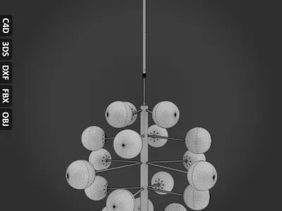 Cluster Chandelier Low-poly 3D model purchase