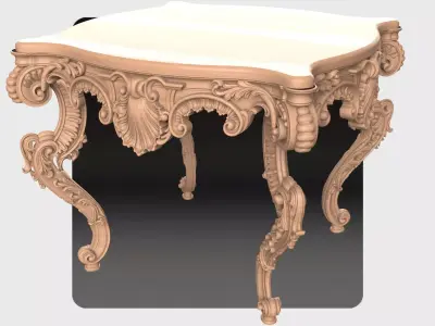 Carved coffee table for CNC 04 3D model
