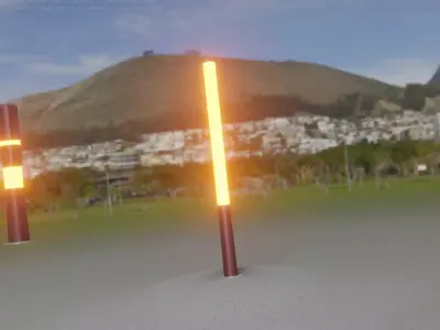 Dark Red Light-Column -28- Street-Light 9 Low-poly 3D model