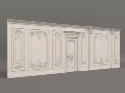 Wall Molding in Classic French style 16 3D model