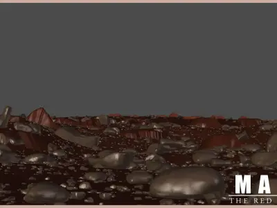 Mars Planet Landscape - The Red Planet 3D Scene 3D model