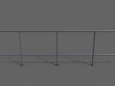 PBR Pedestrian Guard Rail Purple V5 Low-poly 3D model