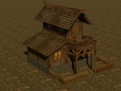 Medieval house ten 6 Low-poly 3D model