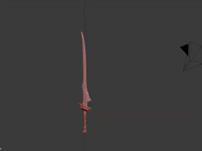 Cyberpunk katana - Peacemaker Low-poly 3D model