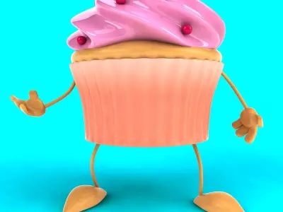 Fun cupcake 3D model