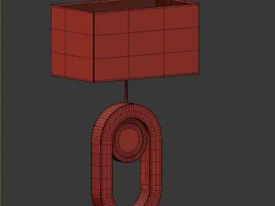 Lamp 2 gold table with marble base 3D model