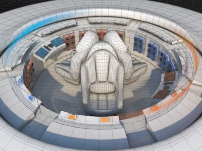 Flying Saucer With Interior 3D model