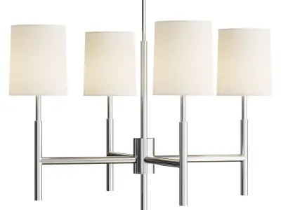 Clarion Small Chandelier with Linen Shades 3D model