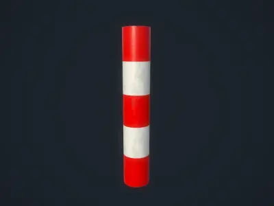 Bollard pole Low-poly 3D model