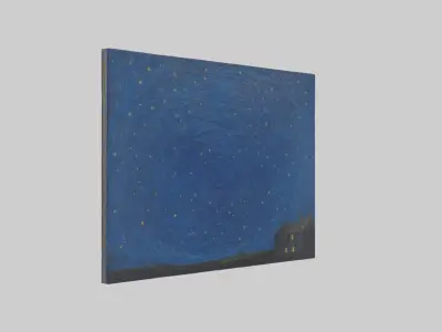 The Starry Night Painting Low-poly 3D model
