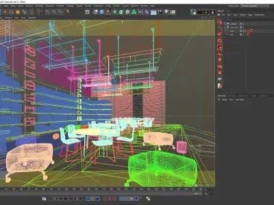 Redshift - C4D Scene files - Library Interior 3D model